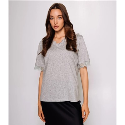 Футболка #КТ25606, серый меланж