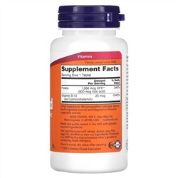 NOW Foods, фолиевая кислота, 800 мкг, 250 таблеток