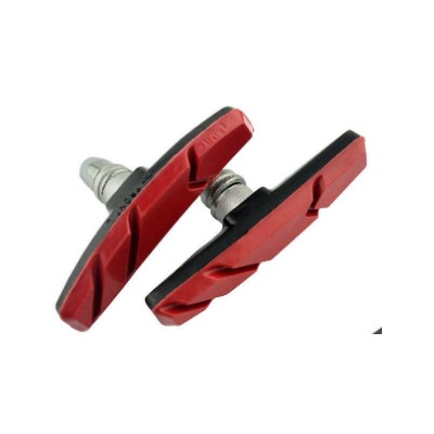 Колодки MIXIEER MX-BS127 для V-brake, 70MM, чёрные/красные, с креплением, 1 пара.  /уп 250/