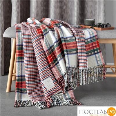 ESTIA ВИЛЬЯМ Плед бел/красн/зел 150х200/10х2 см, 1 пр