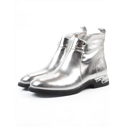01-B48B-87C GREY/SILVER Ботинки демисезонные женские (натуральная кожа, байка)