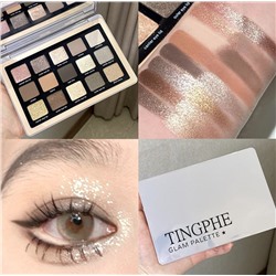 (ЗАМЯТА КОРОБКА) Палетка теней для век 15 цв. Tingphe Glam Palette