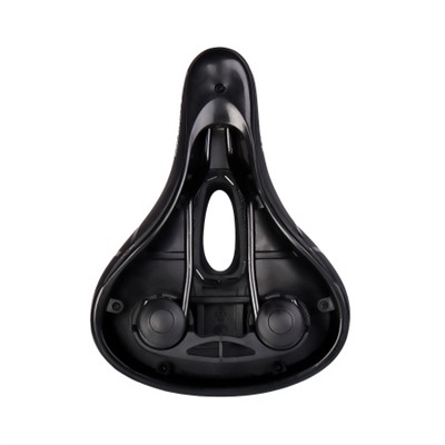 Седло велосипедное комфортное COMIRON YALTA C036 255x190, Технологии: ED, Эластомер, Верх: PU с пресс. принтом, Цвет: Чёрный+Красный/ АКЦИЯ /уп 20/