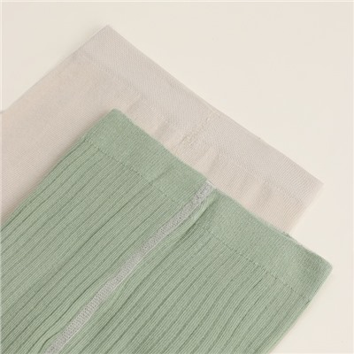 Колготки детские SL Home 2 пары, рост 68-74 см, молочные, оливковые