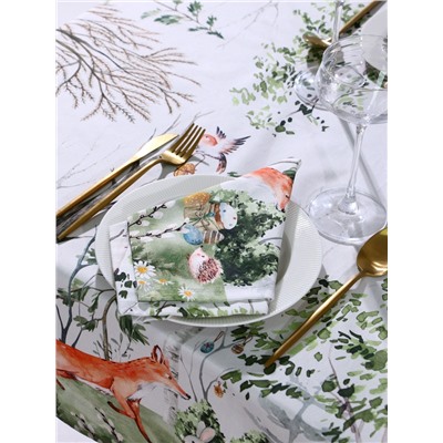 Кухонный набор «Этель. Пасха в лесу»: скатерть 148×112±2 см с ГМВО, салфетка 40×40 см - 4 шт.