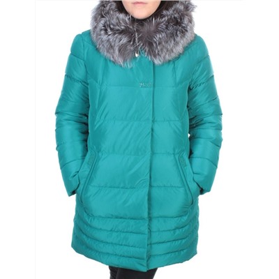 15-298 GREEN Пальто зимнее женское (200 гр. холлофайбера)