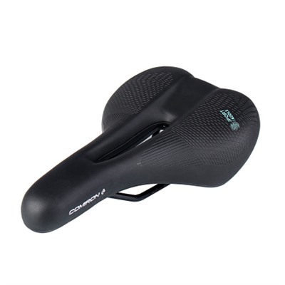 Седло велосипедное MTB COMIRON PIDCOCK M018 275X170, Технологии: DW, ED. Верх: PU с прессованым принтом/Цвет: Чёрный+Синий /уп 30/