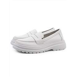 03-YG99-1 WHITE Лоферы женские (натуральная кожа)