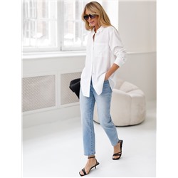 Укороченные джинсы c декоративной стиркой из эластичного плотного денима