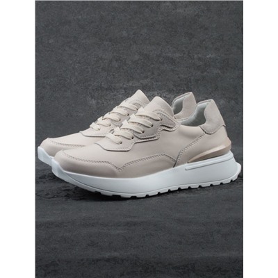 03-YJ428-1 BEIGE Кроссовки женские (натуральная кожа)