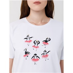 Футболка белая с принтом