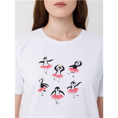 Футболка белая с принтом