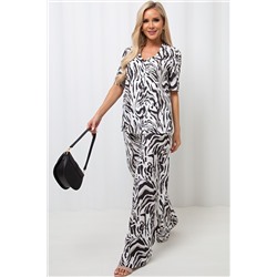 Костюм летний бело-бежевого цвета с брюками Маура №5