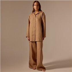 Пижама женская (рубашка, брюки) SL Home Linen, кофейная