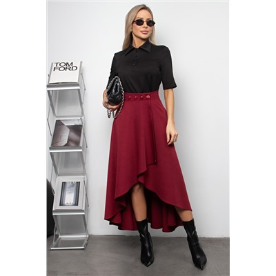 Юбка бордовая на запах Эмбер №1