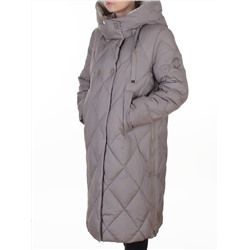 8388 GRAY/BEIGE Пальто стеганное зимнее женское оверсайз (200 гр. холлофайбер)