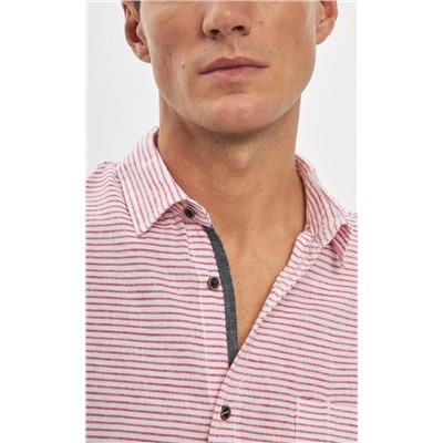 Рубашка д/р лен P411-0489 red