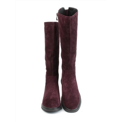 02-FJ632-2M BURGUNDY Сапоги зимние женские (натуральная замша, натуральный мех)
