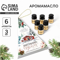 Аромамасла новогодние «Добро пожаловать в Новый год», на Новый год, набор 6 шт., 3 мл