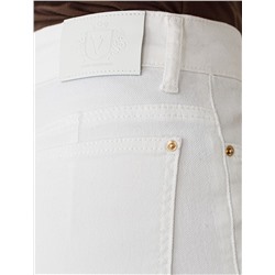 Укороченные джинсы из эластичного денима средней плотности