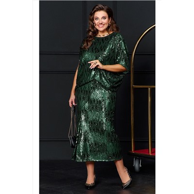 Блуза, юбка Vittoria Queen 23723 изумруд