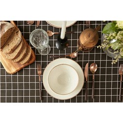 Скатерть Доляна "Клетка"цв.черный 145х200±3см,100%пэ, рогожка 130 гр/м