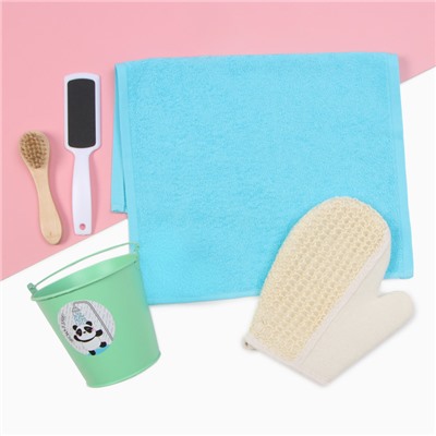 Набор подарочный «Этель» Shine like a star, полотенце, мочалка, щётка