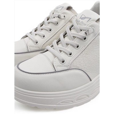 03-A331-3 WHITE Полуботинки спортивные женские (натуральная кожа)