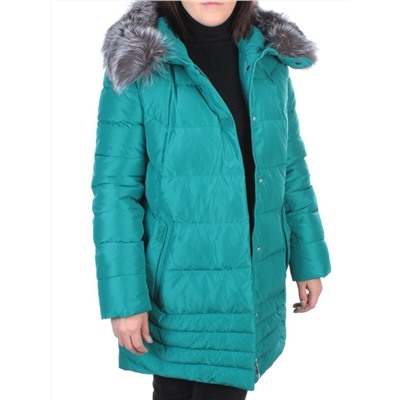 15-298 GREEN Пальто зимнее женское (200 гр. холлофайбера)