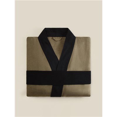 Халат женский домашний SL HOME Eucalyptus-52, лён 100%, эвкалипт