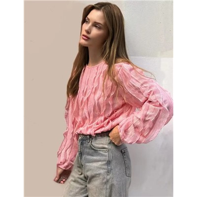 Лонгслив с рюшами