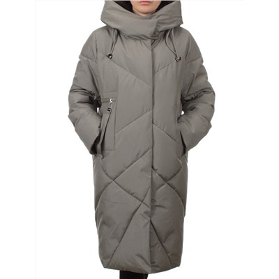 8825 GRAY GREEN Пальто зимнее женское (200 гр. холлофайбер)