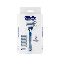 Gillette станок FUSION SKINGUARD SENSITIVE (Станок + 4 кассеты)