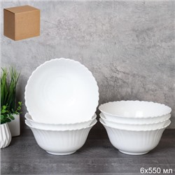 Набор суповых тарелок 6 штук 550 мл Тюльпан / FLHKW60 (WHITE) /уп 8/