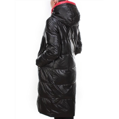 2239 BLACK Пальто женское зимнее AKIDSEFRS (200 гр. холлофайбера)