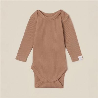 Набор боди 2 шт. SL HOME, рост 86-92 см, бежевый, кофейный