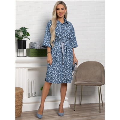 Платье хлопковое Стоун (сине-белое) П15449-4М
