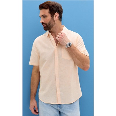 Рубашка к/р лен F111-0450 l.orange