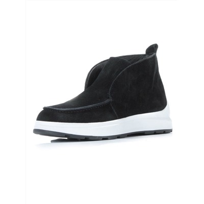 01-5280-5 BLACK Ботинки демисезонные женские (натуральная замша, байка)