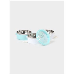 УЦЕНКА Ланч бокс TAKE IT EASY «Милави», 1.5 л, 3 уровня, сохраняет тепло 3 ч, нержавеющая сталь, белый, голубой