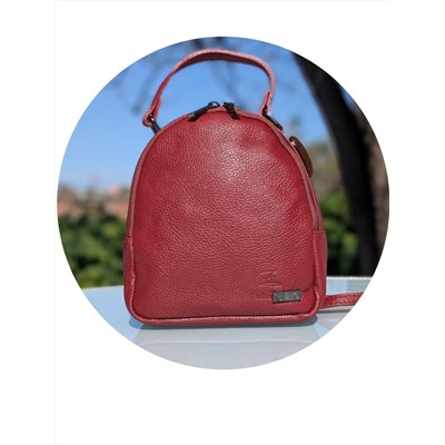 Итальянская сумка - рюкзак из натуральной кожи от AB.Z · Pelle · mochila NAPA (630) Burdeos
