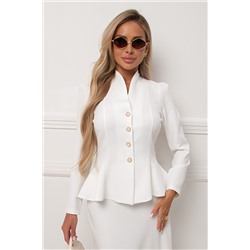Жакет белый с баской Бланка №2