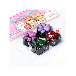 Сквиш антистресс - игрушка «Чёрные лапки», с блёстками, 4 шт.