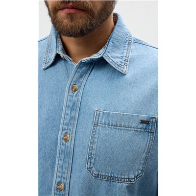 Рубашка джинс P311-1241 middle blue