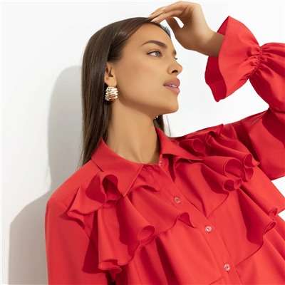 Блуза эффектная, Гипнотический стиль (красная)