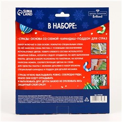 Алмазная мозаика на новый год с полным заполнением на фигурке «Волшебный венок», 20×20 см