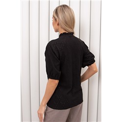 Блузка чёрная из полотна шитьё Гиацинт №3