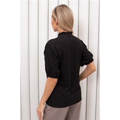 Блузка чёрная из полотна шитьё Гиацинт №3
