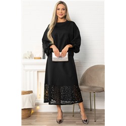Юбка с кружевом Элегия (черная) Ю14913-10М