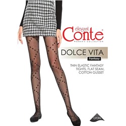 CONTE DOLCE VITA Колготки женские в сердечки c имитацией шнуровки